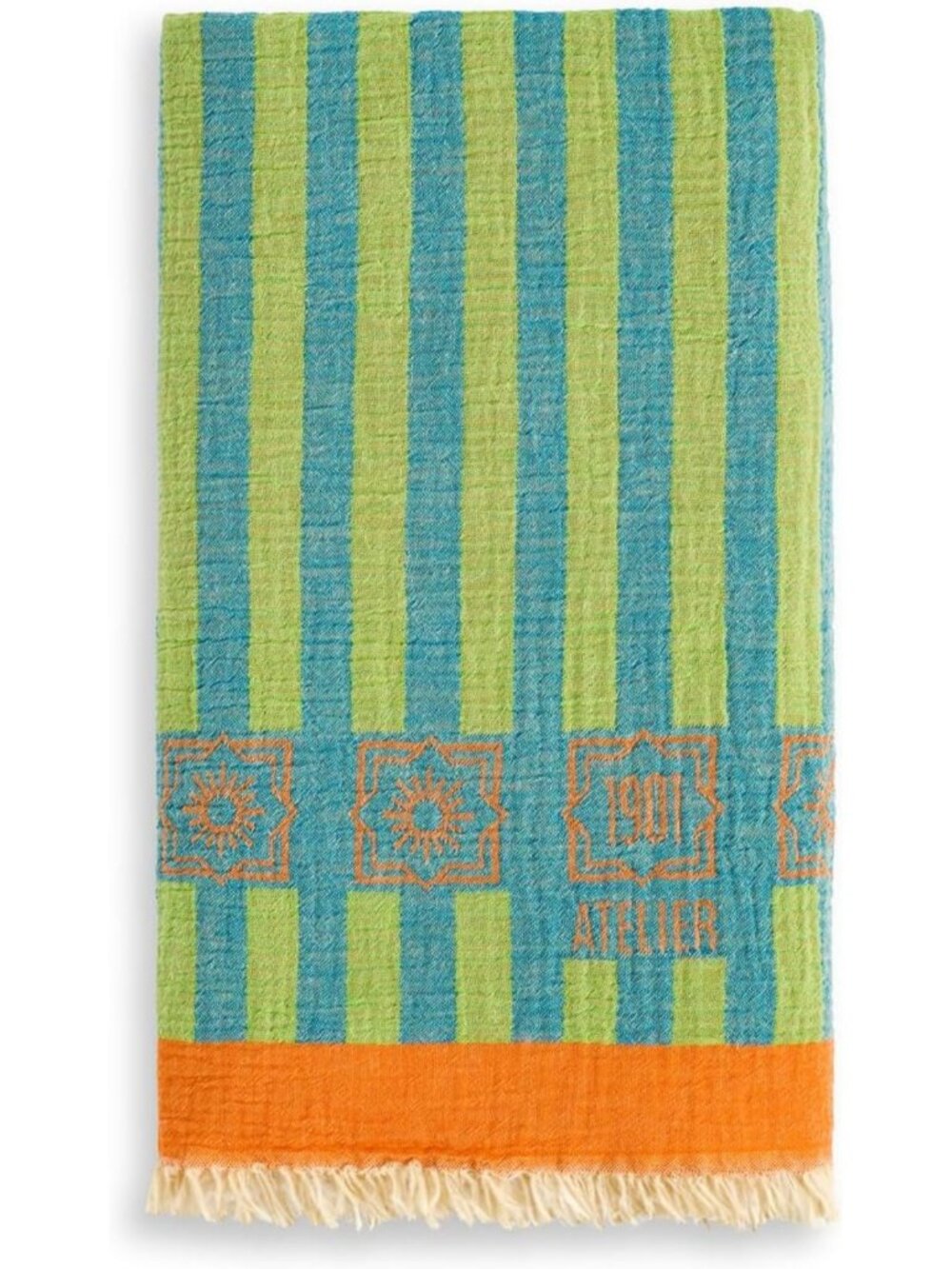 Lightweight Hand Woven Beach Towel 380 GSM - Green/Blue, Quick-Dry & Stylish